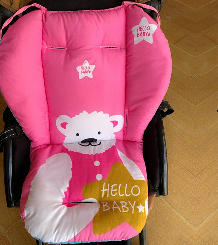 Śliczne niedźwiedź polarny poduszeczka do siedzenia do wózka dziecięcego wózek wózek wózek bawełniany materac dla dzieci wózek Seat wypełnienie Liner akcesoria do wózka