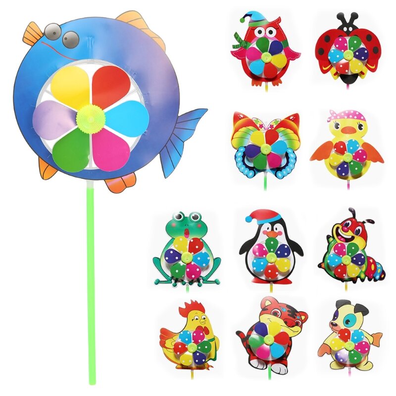 HBB – moulin à vent Animal de dessin animé, moulin à vent, Pinwheel, décoration de jardin maison, jouets pour enfants