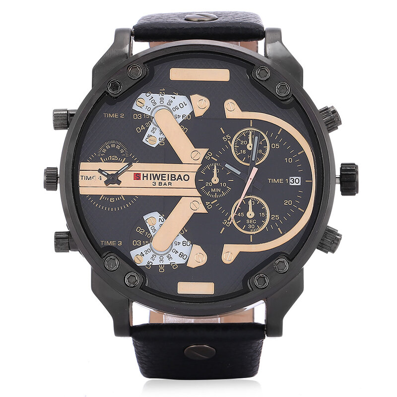 Cool Grote Case Casual Heren Horloges Quartz Horloge Voor Mannen Dual Keer Datum D Militaire Leger Relogio Masculino Sport Klok Man