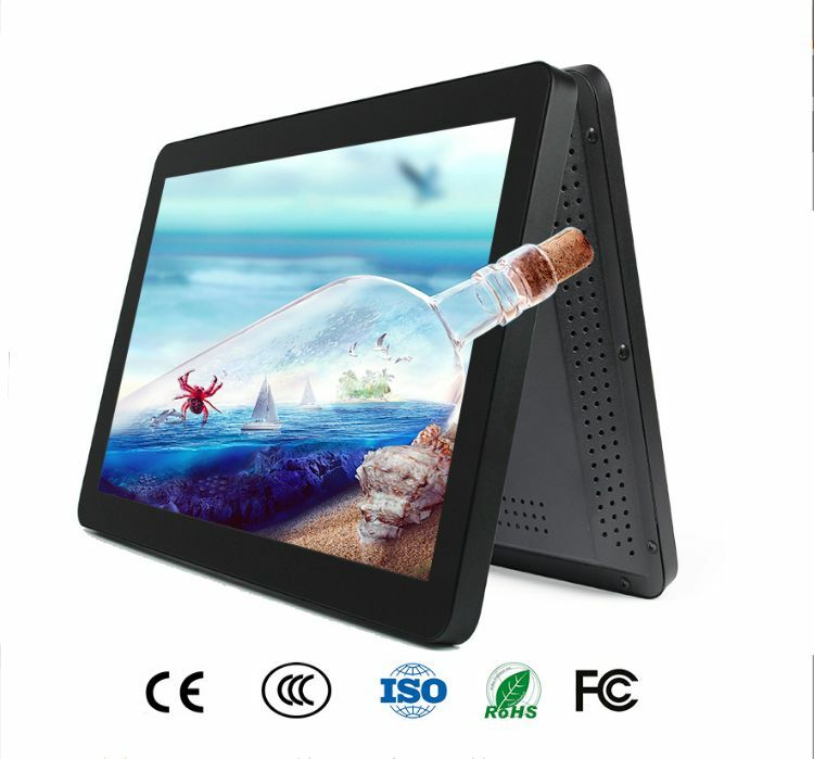 15.6 inch open frame LCD touch screen monitor floor standing advertising player all in one computer
