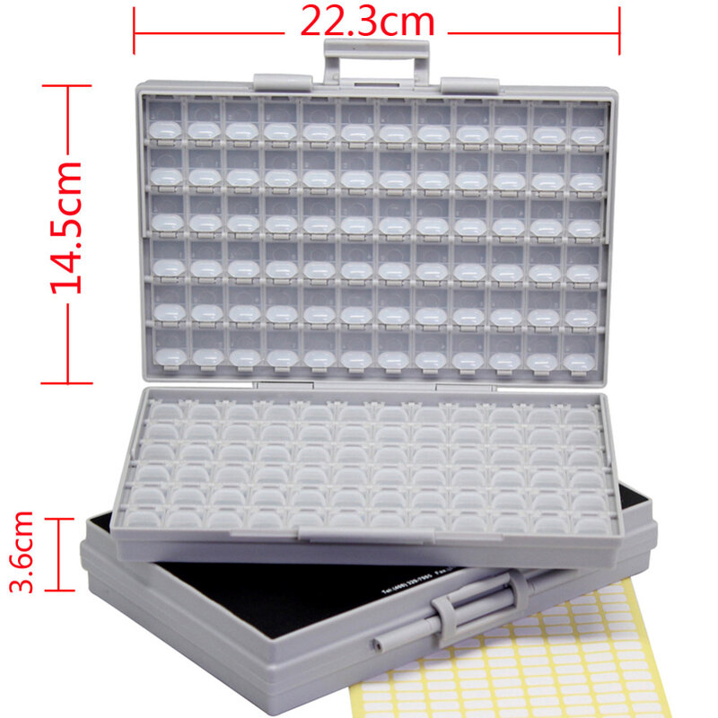 AideTek-caja de herramientas de plástico, 2 unidades de condensadores de resistencia electrónica, estuches de almacenamiento SMD y Organize 0603, 0402, 0805, 1206