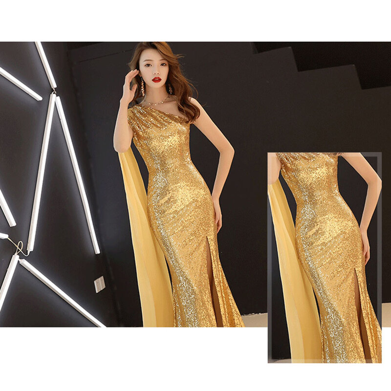 Женское вечернее платье с блестками, роскошное блестящее Элегантное платье без рукавов в официальном стиле, 2019