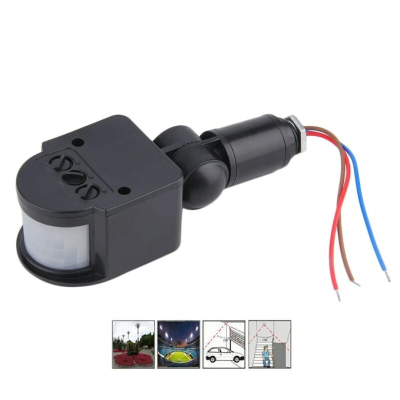 Motion Sensor Licht Schalter Outdoor AC 220V Automatische Infrarot PIR Motion Sensor Schalter Mit LED Licht
