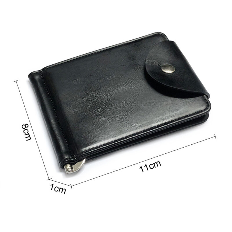KUDIAN BEAR-Portefeuille Rfid pour homme, pince à billets courte, porte-monnaie en métal PU, porte-cartes masculin mince et minimaliste, BID0.25, PM49