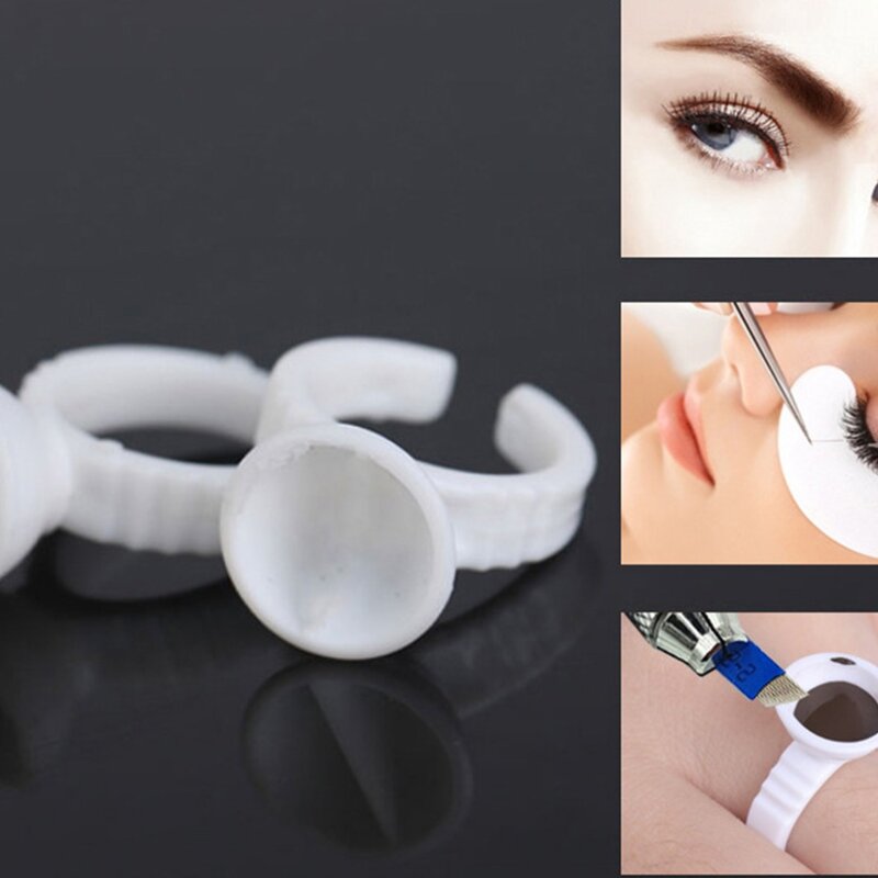 100Pcs Disposable Permanent Makeup Ring No Divider Tattoo Ink Pigment Holder Cup  Size S/M/L