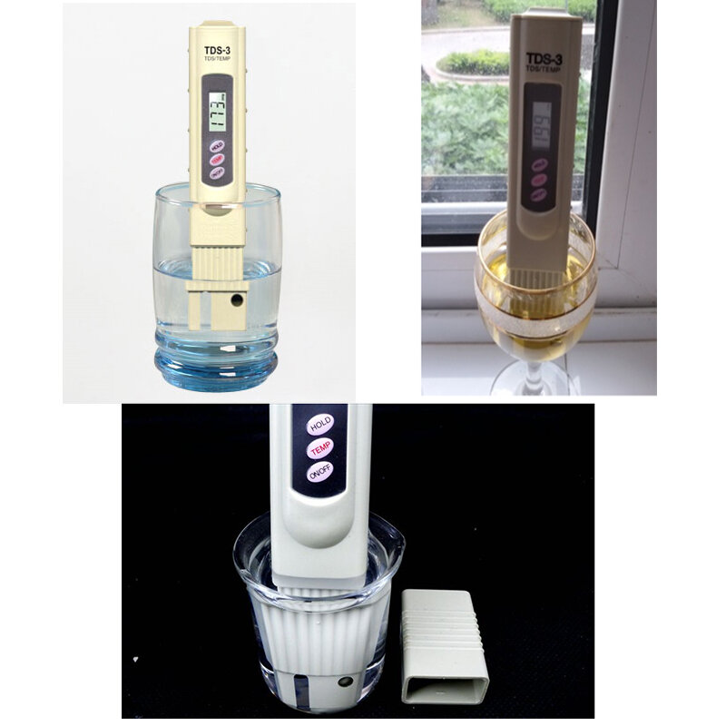 1pcsTDS-3 filtro per l'acqua Portatile Tipo di Penna Digitale TEMPERATURA del Tester del tester Qualità Dell'acqua del Filtrante Purezza Tester per il depuratore di acqua
