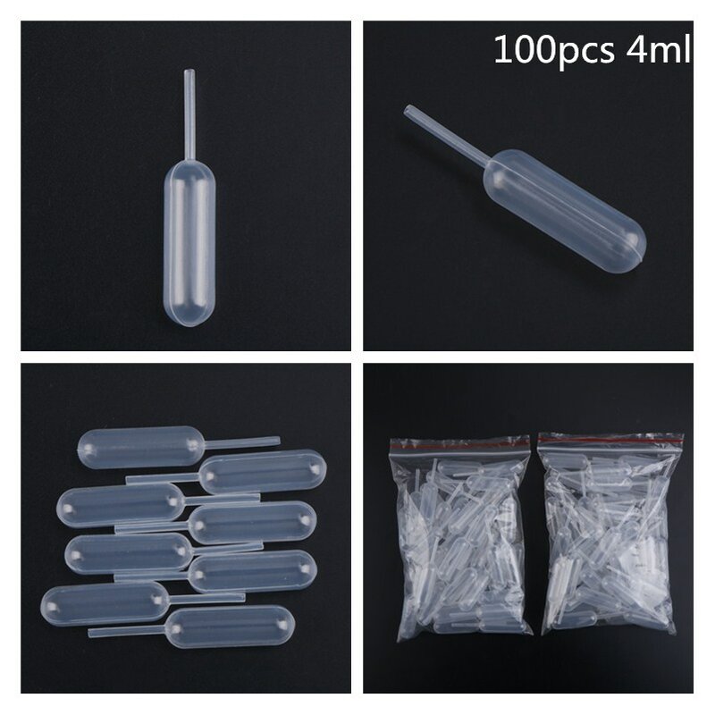 100pcs 4ml Plastic Squeeze Transfer Pipettes Dropper Disposable Pipettes For Strawberry Cupcake Ice Cream Chocolate