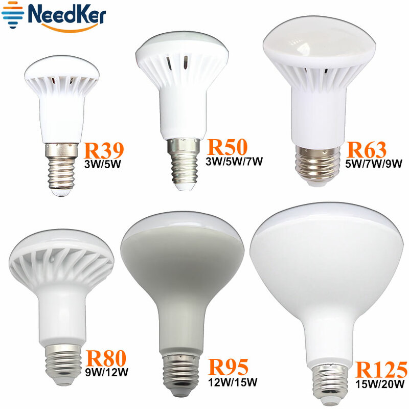 Светодиодная лампа R50 E14 R39 3 Вт 5 Вт 7 Вт R63 R80 светодиодные лампочки светильник 2835 SMD5730 AC 110 В 220 В теплый и холодный белый свет для люстры для дома