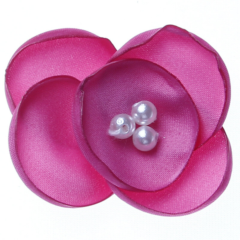Nishine 30 sztuk/partia 2 "szyfonowe płatki kwiat z perłami kwiaty do włosów dla dzieci dziewczyny spinki do włosów akcesoria do włosów/opaski