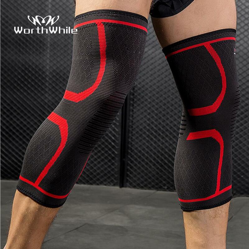 WorthWhile 1 Pair Elastic Nylon Knee Pads Fitness Protective Gear Sports Kneepad Patella Brace Support for Basketball Volleyball