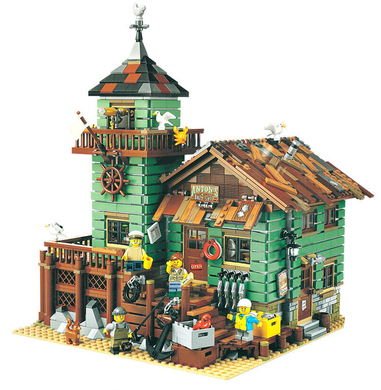 Старый магазин отделки 2049 шт модели строительных комплектов, совместимых с lego brick MOC серии набор детей Обучающие