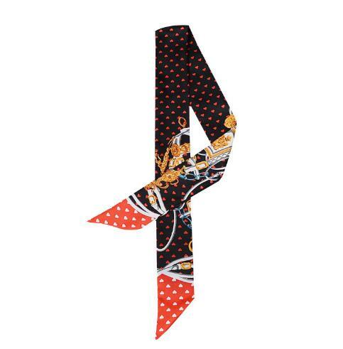 2018 nuova Sciarpa di Disegno Piccolo Cuore Stampato Sciarpa di Seta Delle Donne della Testa di Modo Della Sciarpa di Marca Sacchetto della Maniglia Nastri Piccola Lunghe Sciarpe