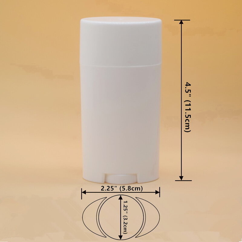 Tubos de plástico vacíos para desodorante, botes rellenables de 75ml, 2,5 Oz, 10 unidades