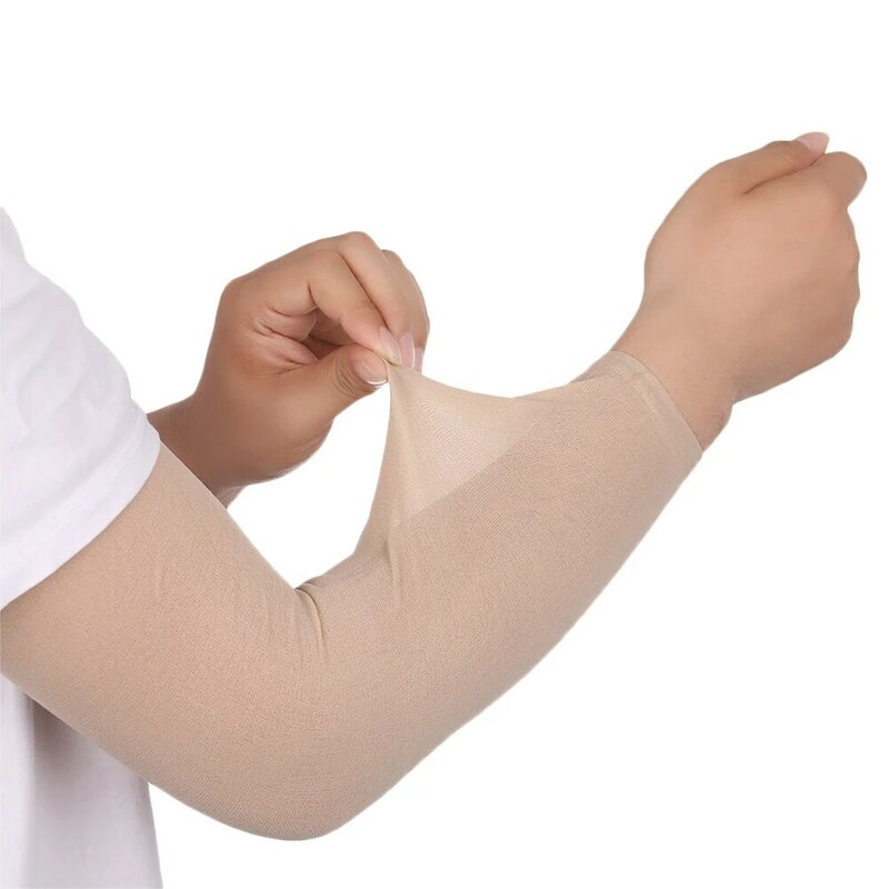 1/2Pcs Summer Sun Protection Unisex Oversleeve Tattoo Cover Up Compression Sleeves Bands Forearm Concealer Support Skin Color