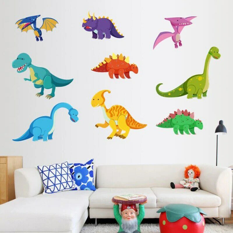 غرفة الاطفال ثلاثية الأبعاد dinsosaur ملصقات جدار قابل للإزالة لتقوم بها بنفسك دينو صور مطبوعة للحوائط للأطفال مدرسة الأطفال هدية