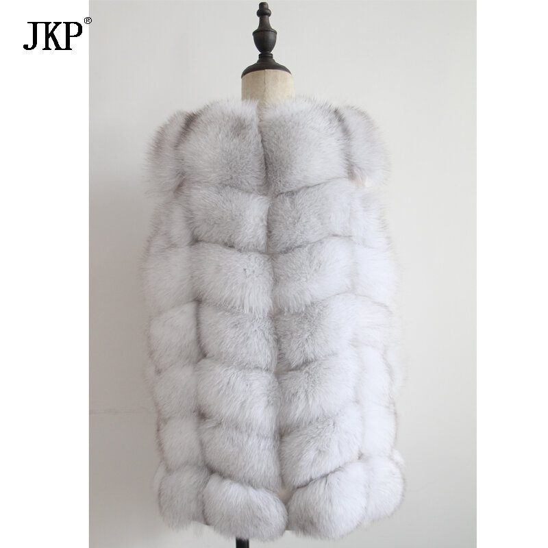 Inverno 100% cappotto senza maniche in vera pelliccia di volpe naturale da donna gilet in vera pelliccia di volpe di buona qualità