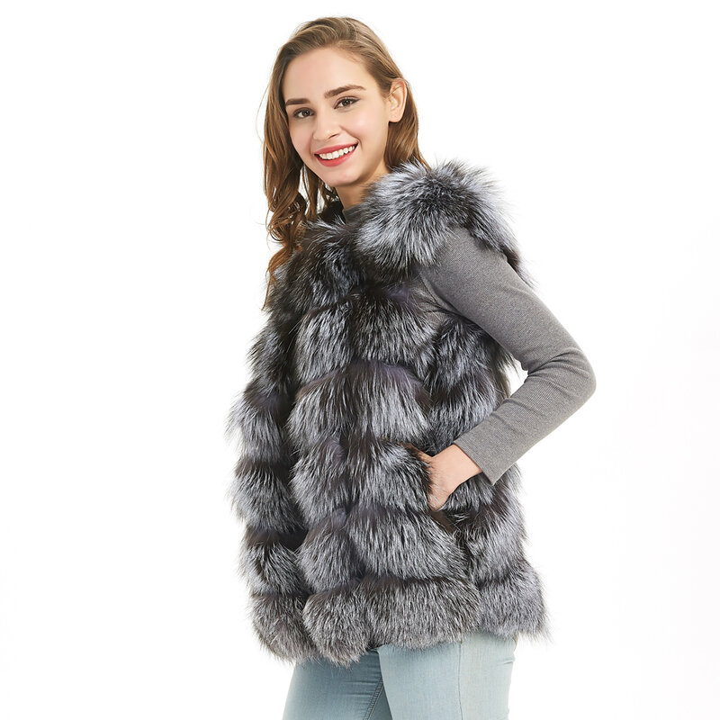 Maomoakong pelliccia naturale delle donne di giacca alla moda Reale di volpe cappotto di Inverno delle donne Cappotto del rivestimento della maglia di cuoio della ragazza