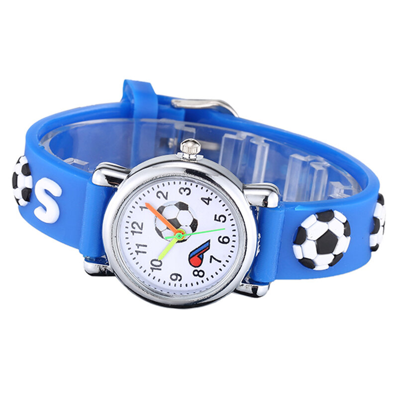 Śliczne 3D Soccer zegarki dla dzieci miękkiego silikonu Football Band zegarek dla dzieci chłopcy dziewczęta Baby's Wrist Watch zegar Relogio Infantil 2023