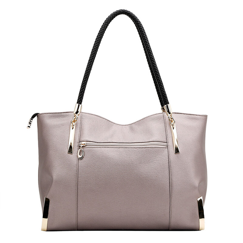 Foxer-Bolsa de couro para mulheres, bolsa de ombro feminina, marca designer, senhora de luxo, grande capacidade, bolsas de alça superior com zíper