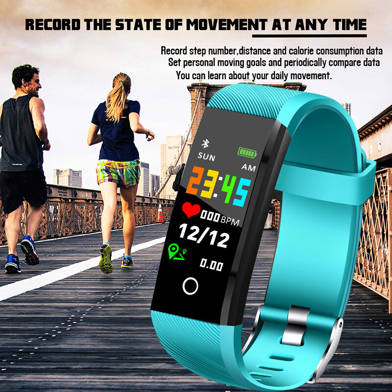 LIGE 2020 New Fitness Tracker Sport Smart Bracelet IP67 Waterproof Watch Heart Rate Pedometer Smart Wristband For Android ios