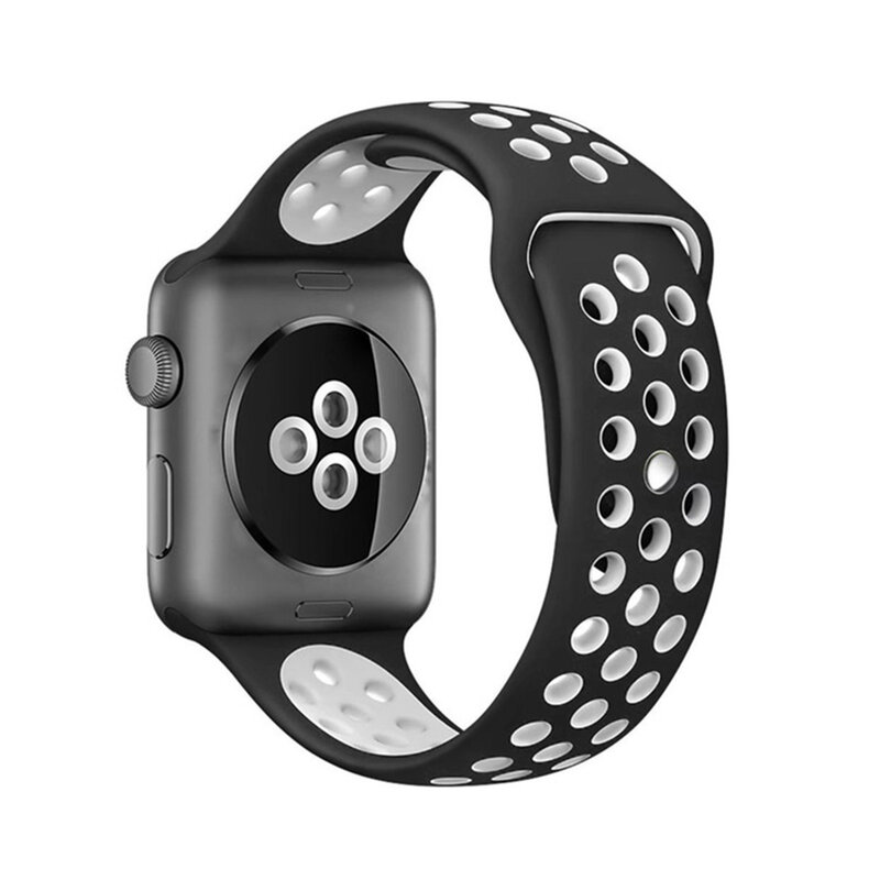 Miękki silikonowy pasek na nadgarstek dla Apple obserwować serii 1 2 3 4 oddychająca dziura iwatch 42mm iwatch pasek 38 40mm pasek