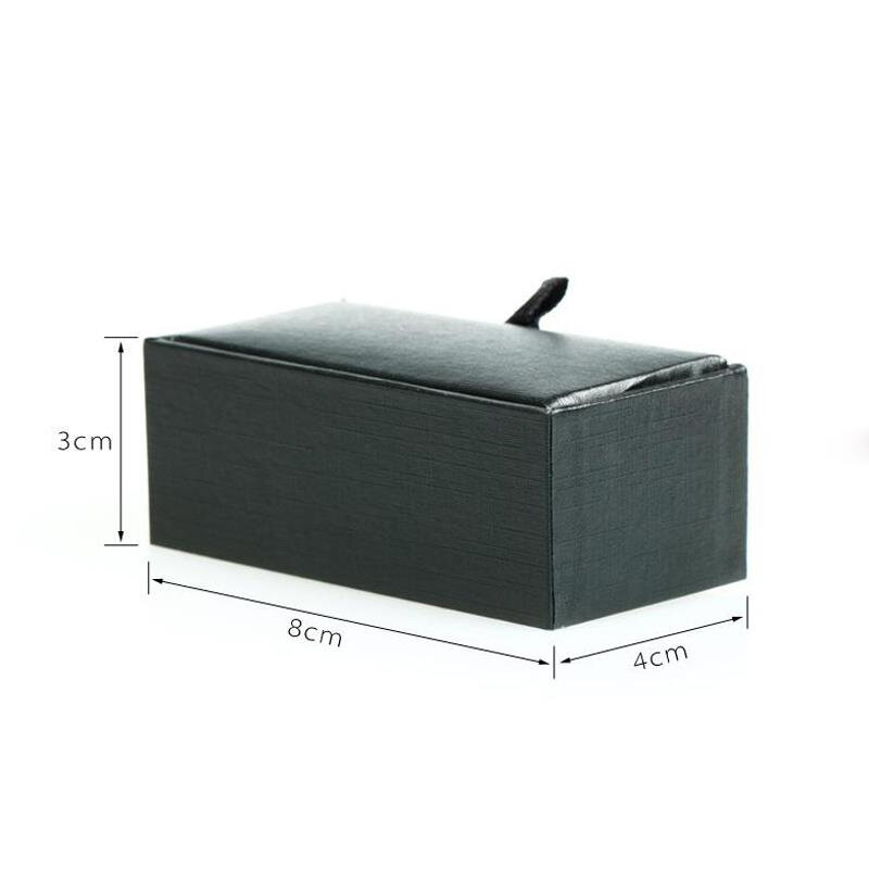 Черная коробка из искусственной кожи для запонок Manschettenknopfe, коробка для хранения запонок, ювелирных запонок, Подарочный органайзер, упаковочная коробка, чехол