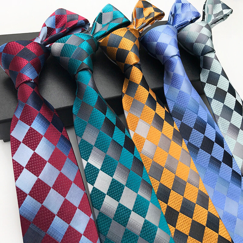 Hot Sale Men's Classic Bright Color Stripe Tie for Man Geometric Parrten Business Party Wedding Necktie