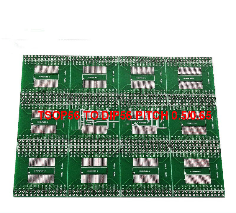 TSOP56 TSOP48 para DIP56 Adaptador PCB Board, AM29 série IC, 0,5mm, 0,65mm Pitch Transfer Board, 5 pcs
