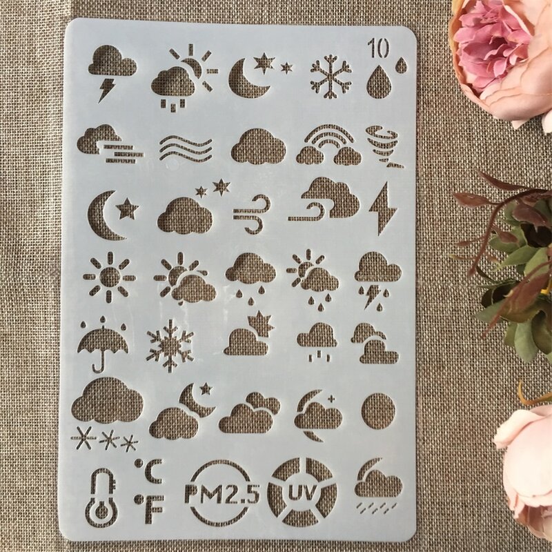 New 26cm Weather Cloud Sun DIY Craft Layering Stencils Painting Scrapbooking Stamping Embossing Album Paper Card Template