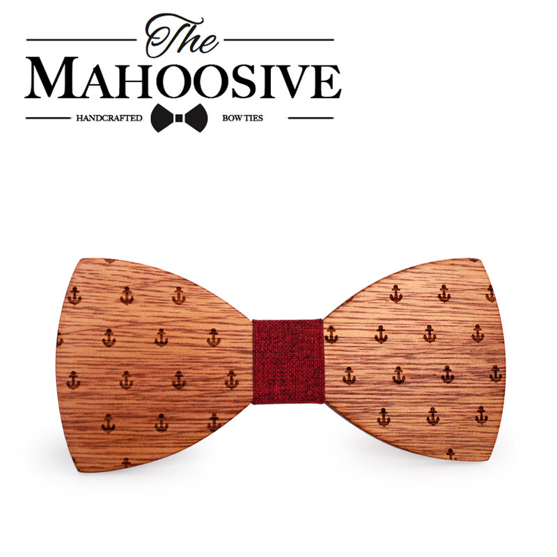 Mahoosive clássico capitão laços de madeira borboleta bowknots gravatas cravat
