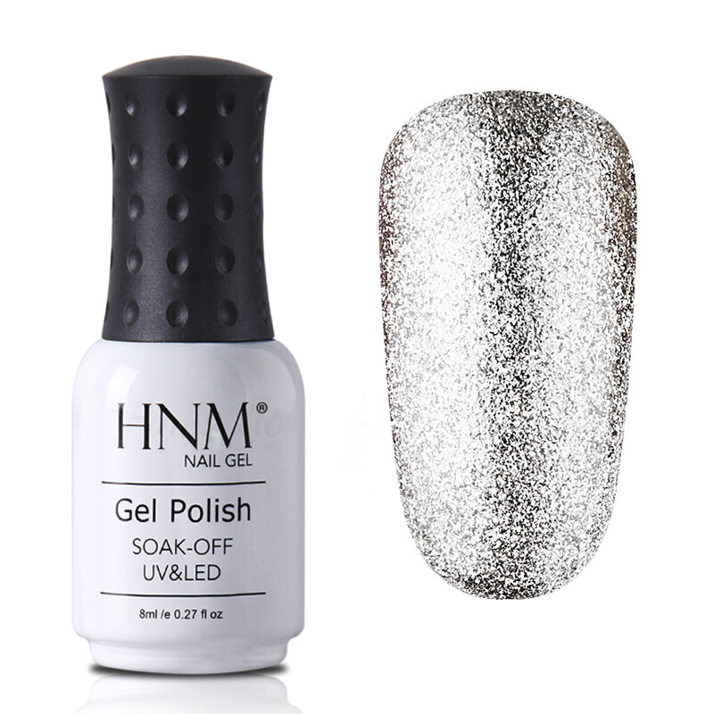 HNM 8ML platinado con brillo esmalte de uñas de Gel uv LED laca esmalte Semi permanente para uñas Gel arte estampado Gel Base capa superior