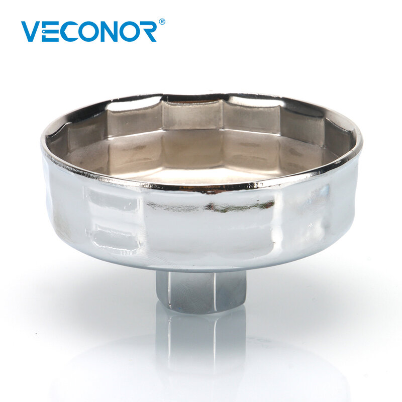 Veconor 1/2" Square Dr. Steel 86mm-87mm Oil Filter Wrench Cap Housing Tool Remover 16 Flutes Universal For Volvo BMW