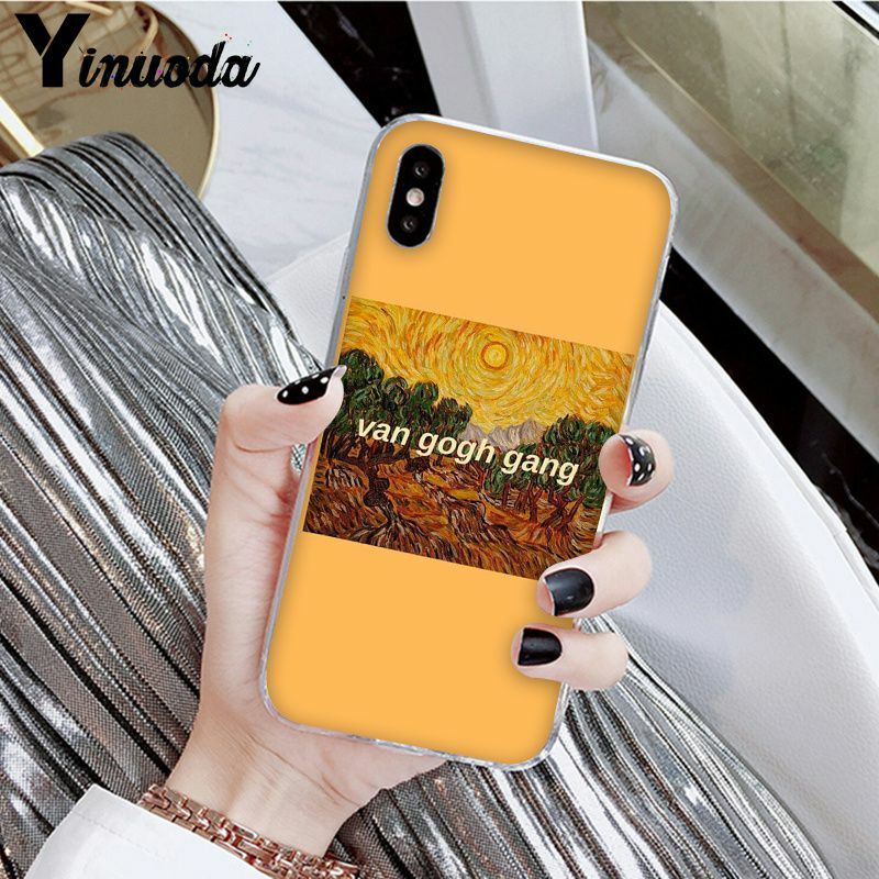 Yinuoda Great art aesthetic van Gogh Mona Lisa painting David Phone Cover for Apple iPhone 8 7 6 6S Plus X XS MAX 5 5S SE XR