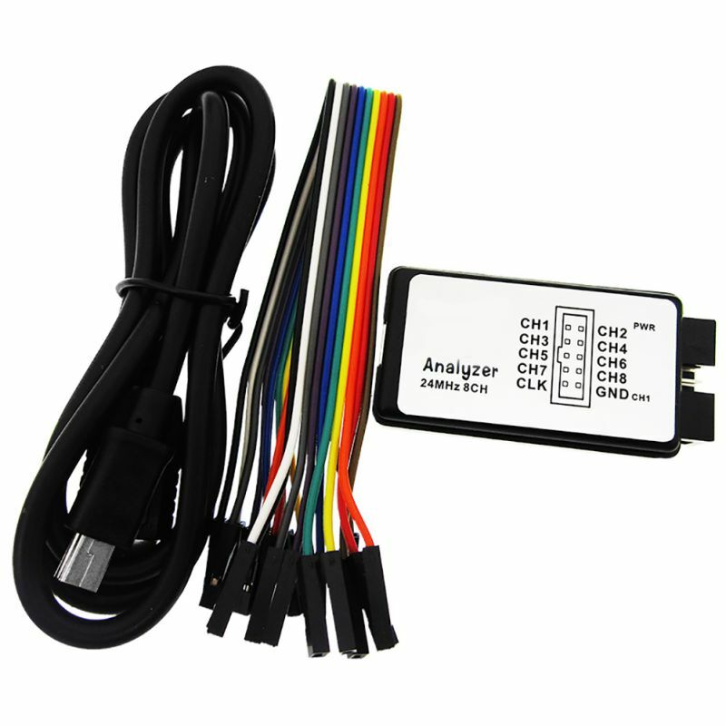 USB Logic Analyzer 24M 8CH Mikrocontroller ARM FPGA Debugging-Tool 24 MHz, 16 MHz, 12 MHz, 8 MHz, 4 MHz, 2MHz