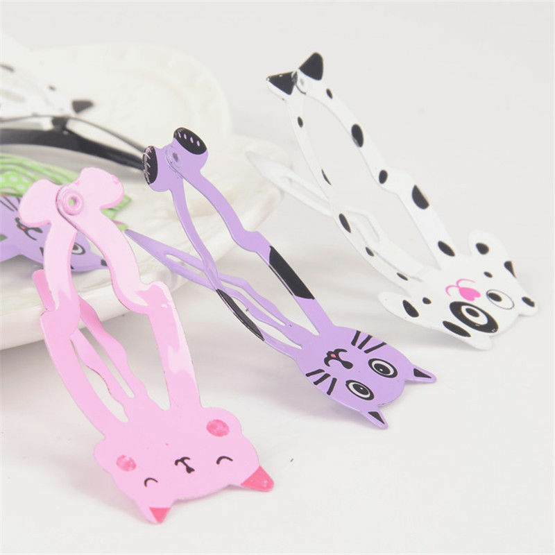 6 Pcs/Set New Little Girl Cute Cartoon Animal Barrettes Kid Headwear Children Gift Hair Accessories Snap Clips Hairpins