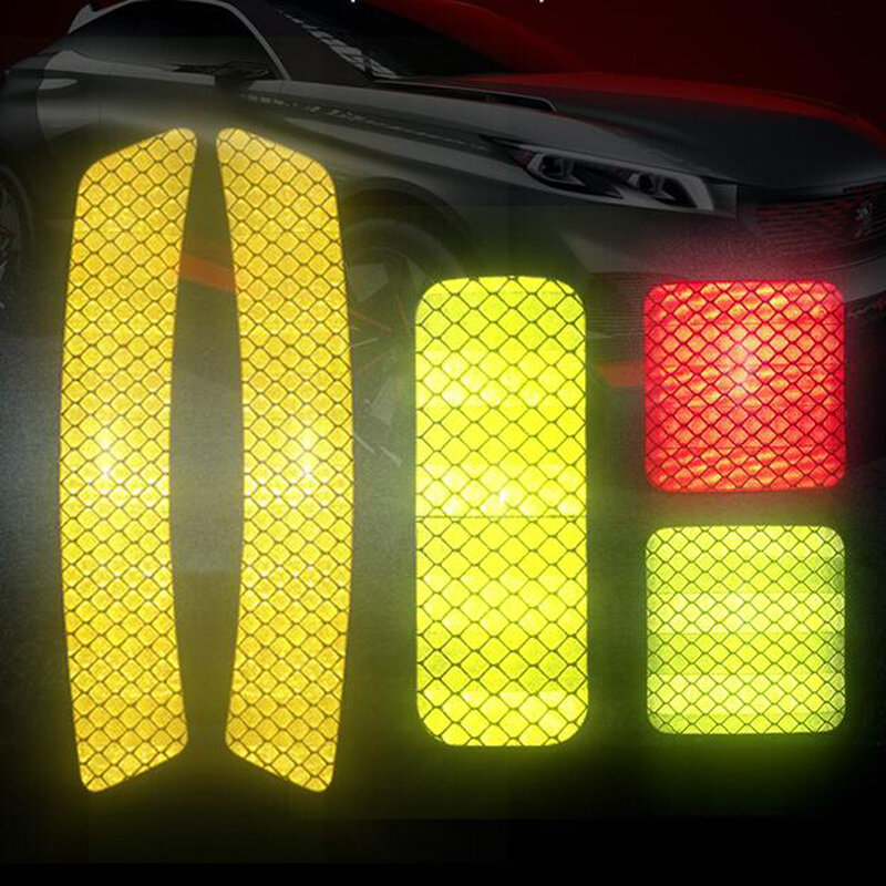4Pcs Peringatan Reflektif Tanda Pintu Mobil Stiker untuk Mitsubishi Motors Asx Lancer 10 9 X Outlander XL Pajero Sport 4 L200 Carisma