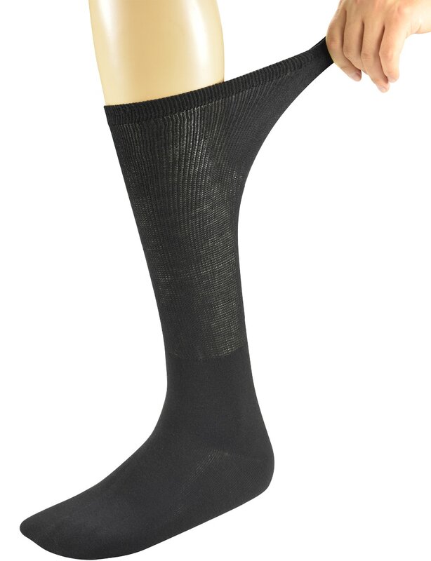 Мужские бамбуковые носки выше икры для диабетиков, 4 упаковки, Размер 10-13