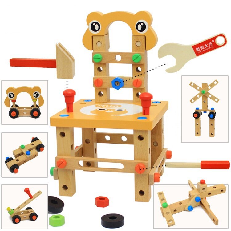 Multi-funktionale demontage Luban stuhl mutter werkzeug montage set kinder diy hand-montiert pädagogisches spielzeug