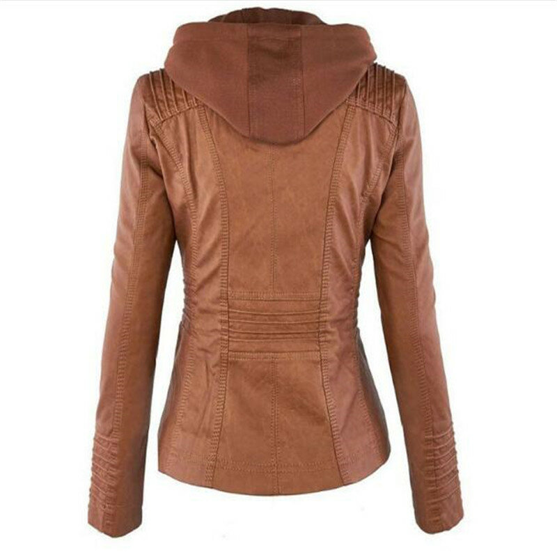 Women's PU Leather Jacket, Female Motorcycle Jackets, Outerwear Coat, Lady's Clothing, Plus Size, Autumn, Winter, 2023