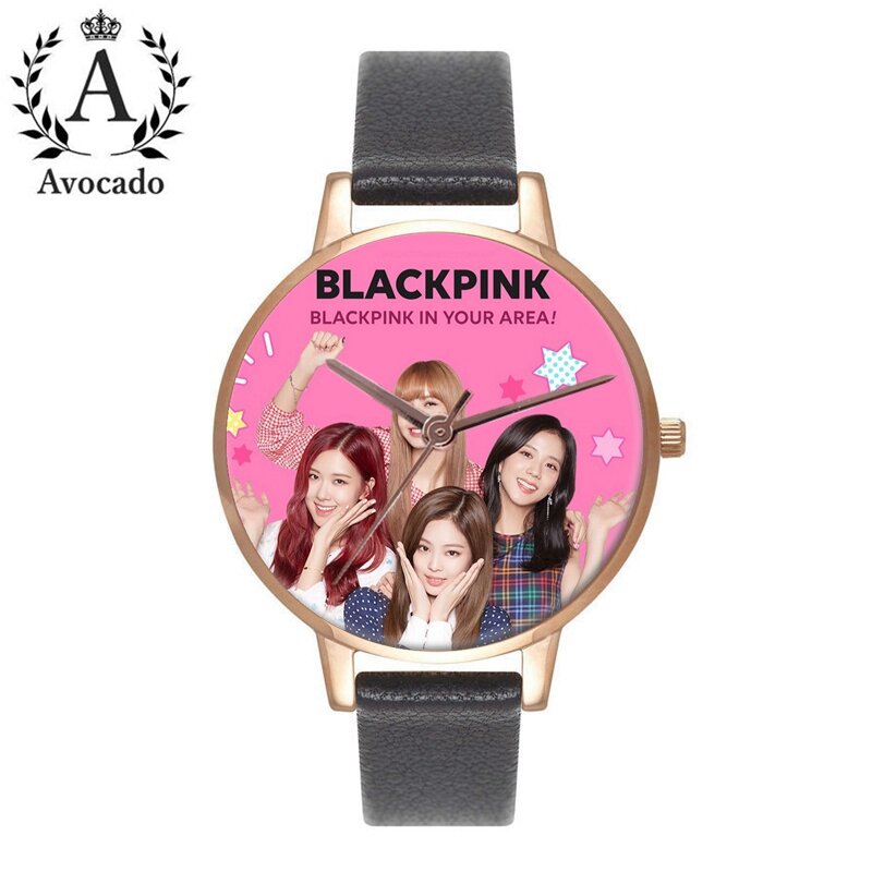 Coreia combinação blackpink relógio casual moda menina relógios presente para mulher quartzo relógios de pulso