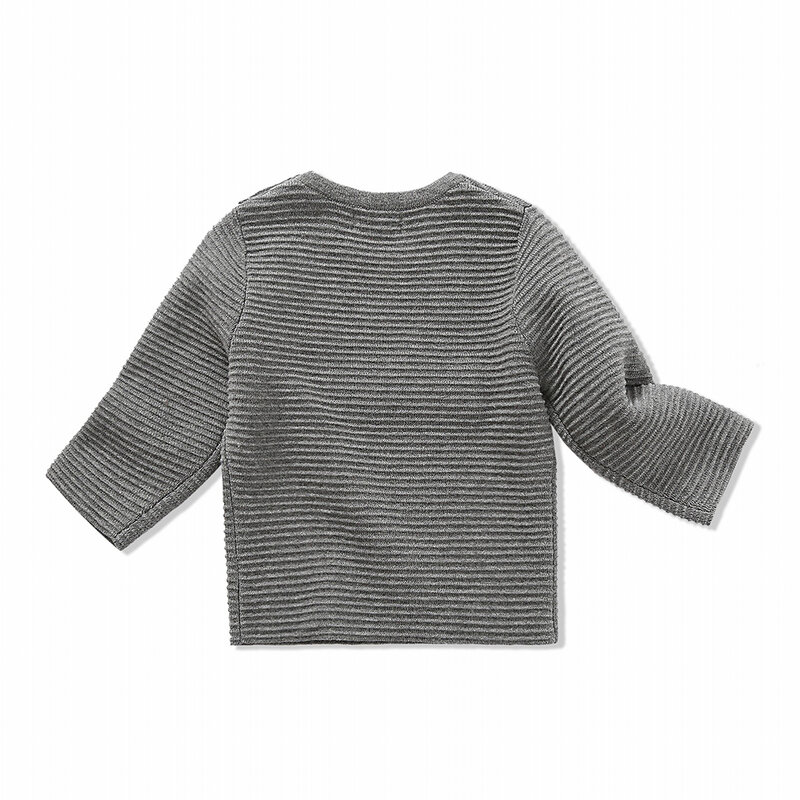 Mini Balabala Baby Graphic Ribbed Knit Sweater Tops Long Sleeve Infant Newborn Baby Boys Girls Clothes Clothing Open Shoulder