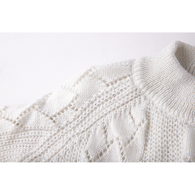 Suéter feminino longo de malha com gola redonda, blusão feminino de cor pura slim para outono e inverno h9204