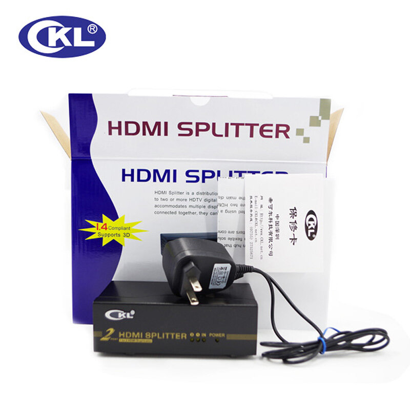 Ckl HD-92 1 × 2 2ポートのhdmiスプリッタサポート1.4ボルト3d 1080 p用pcモニター