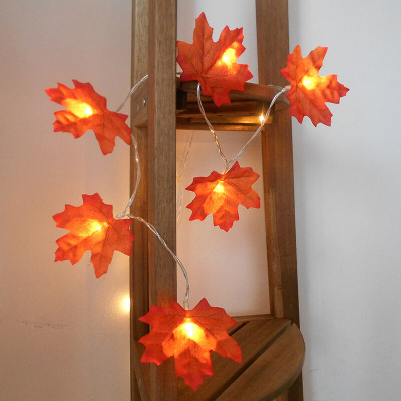 LED liście klonu światła ciąg LED kreatywny DIY oświetlenie dekoracyjne gospodarstwa domowego pokój wypoczynkowy zasilanie bateryjne lampa wewnętrzna ślub