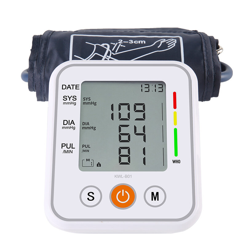 Household Medical Upper Arm Blood Pressure Cuff Monitor Tonometer Automatic Sphygmomanometer Tensiometer Bp Heart Rate Meter