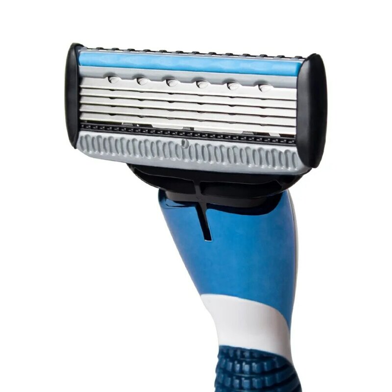 QShave It niebieski zestaw ręczna maszynka do golenia ostrze dla człowieka ostrze napełniania X5 ostrze Plus 1 ostrze trymer USA górne ostrze, 4 wkłady