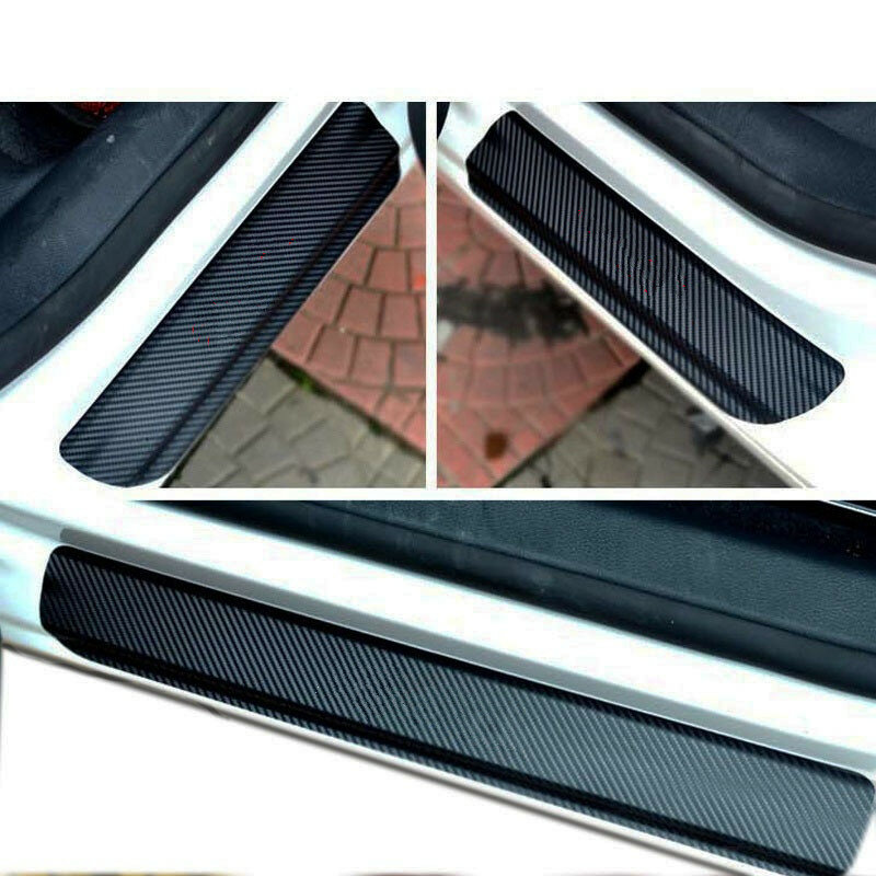 4D Carbon Fiber Car Door Sill Sticker Anti Scratch None Slip Door Sill Guard Lnterior Scuff  For Qashqai 07-13 Car Styling