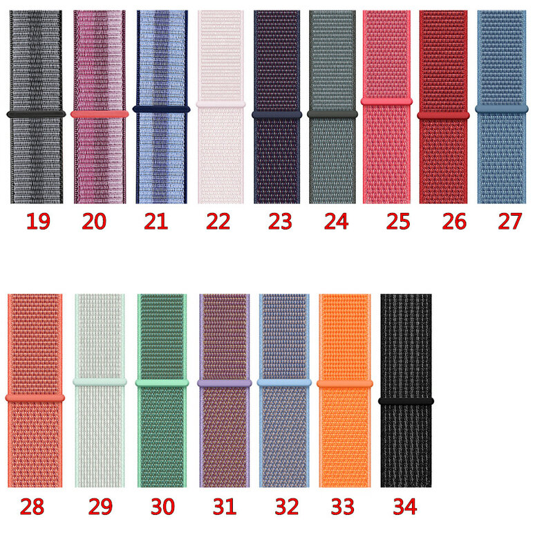 Colors Nylon Sport Loop Replacment Band for Apple Watch 4 Series 4/3/2 Lightweight Soft Breathable Woven Strap 38/42mm 40mm 44mm