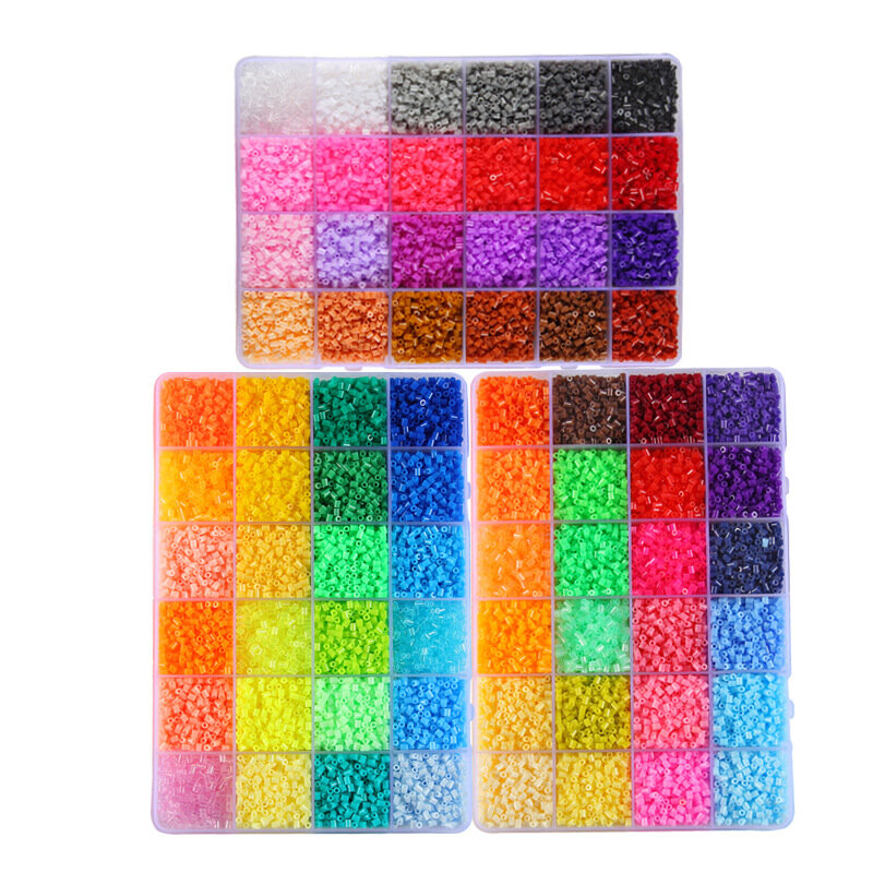 Perler-2.6mm/5mm 퓨즈 비즈 72 색, 녹는 철 비즈 키트 하마 비즈 3D 퍼즐 DIY 장난감 키즈 크리에이티브 수제 공예 장난감 선물