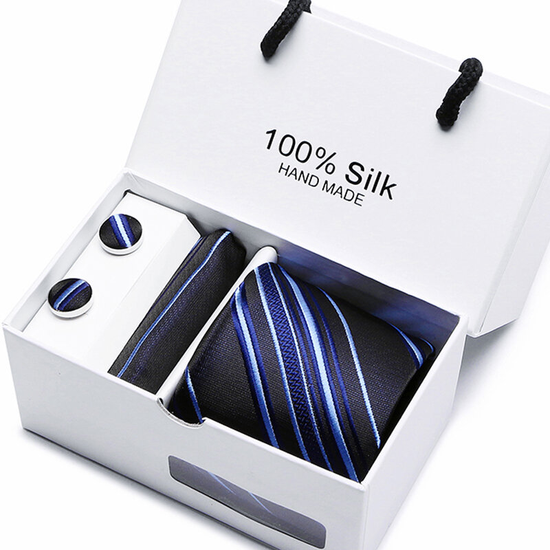 Joy alice-corbatas de alta calidad para hombre, conjunto de corbatas a rayas, caja de regalo, 8cm, novedad